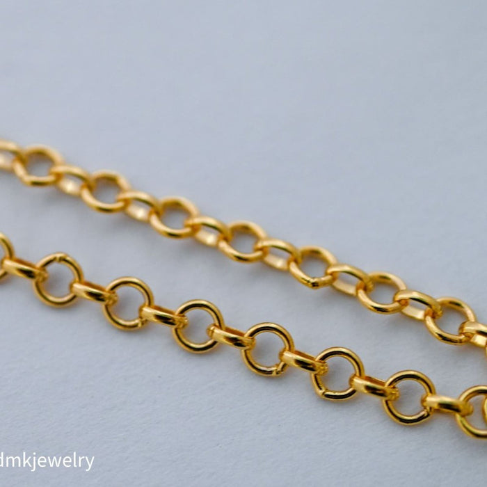 14K Yellow Gold Rolo Link Necklace