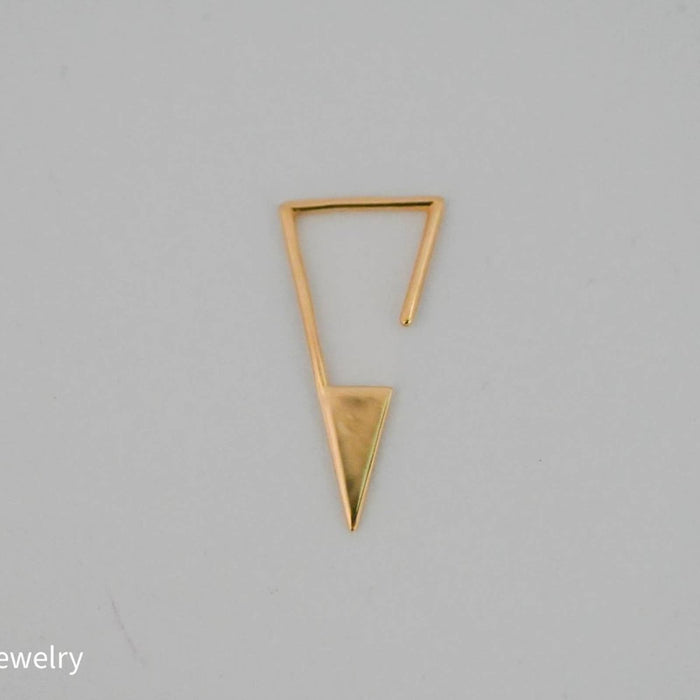 Triangle Open Hook Earring 14k Yellow Gold