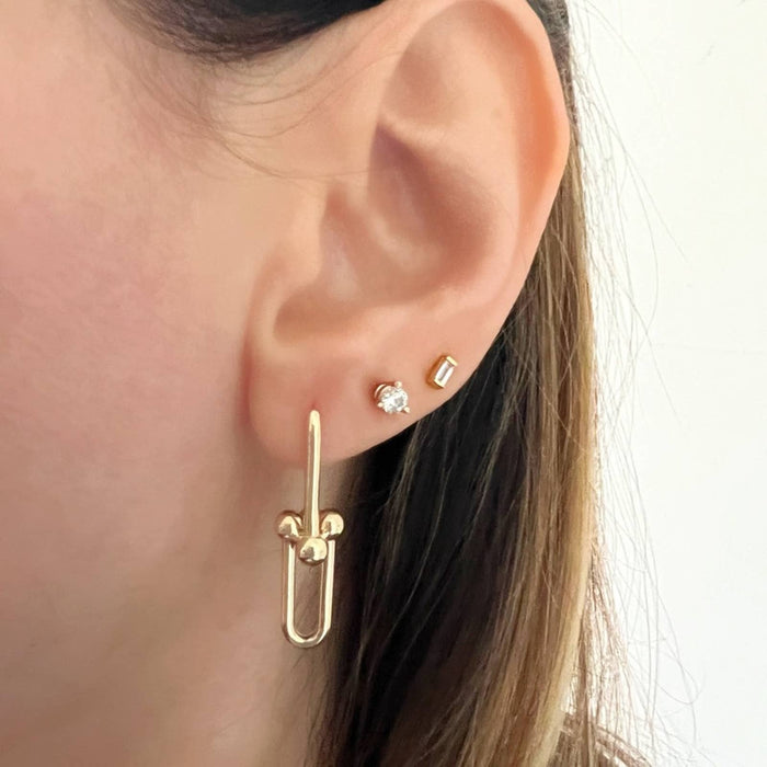 U link Earring Hoop Earrings 14K Yellow Gold