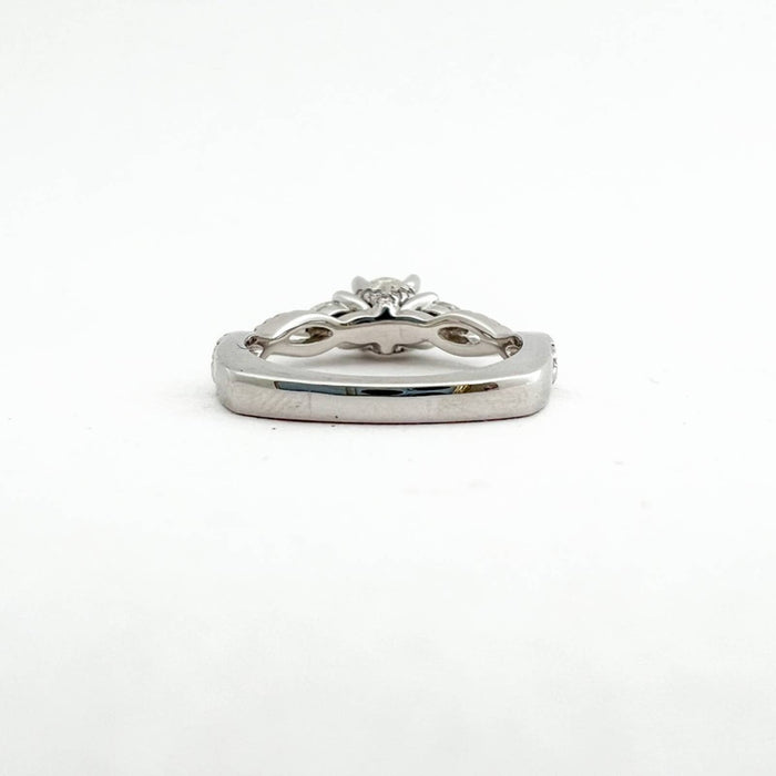 Diamond Trinity Engagement Ring 14K White Gold