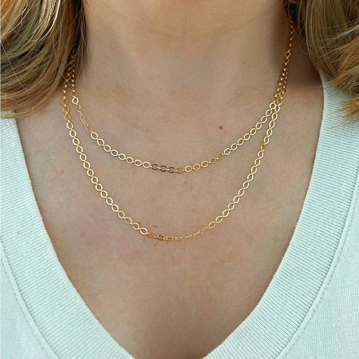 14K Yellow Gold Infinity Link Chain Necklace