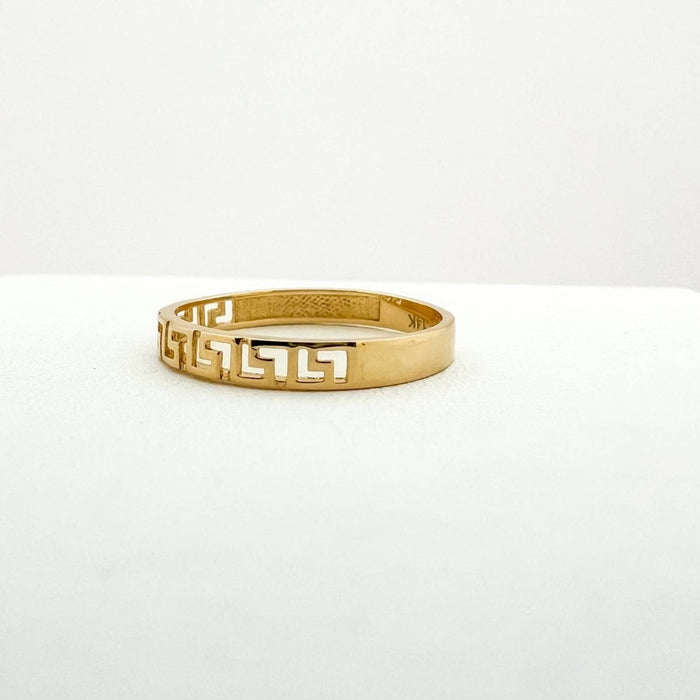 14K Yellow Gold Greek Key Band Ring