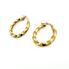 18K Yellow Gold Twisted Oval Hoop Earrings