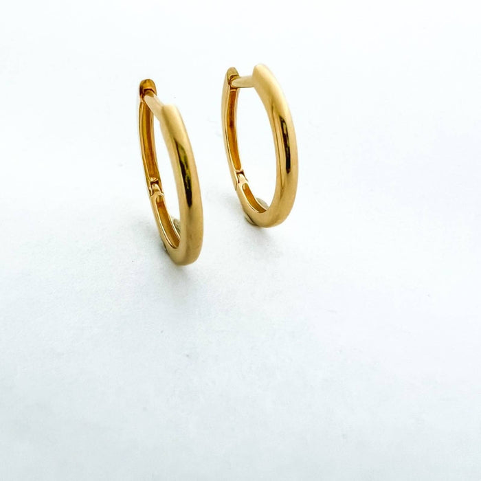 Solid Italian 14K Yellow Gold Hoops Earrings 18mm