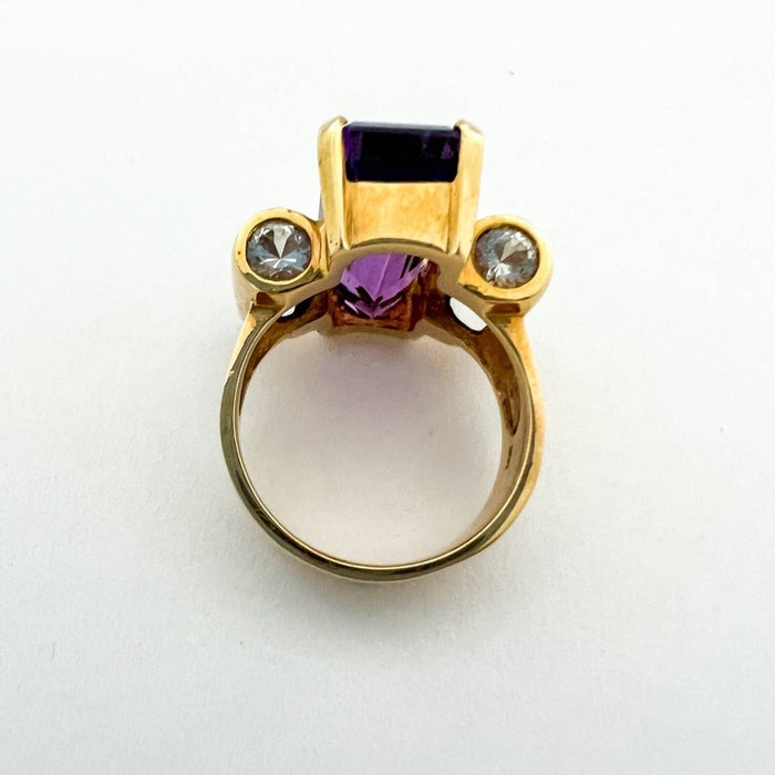 14K Yellow Gold Amethyst Vintage Ring