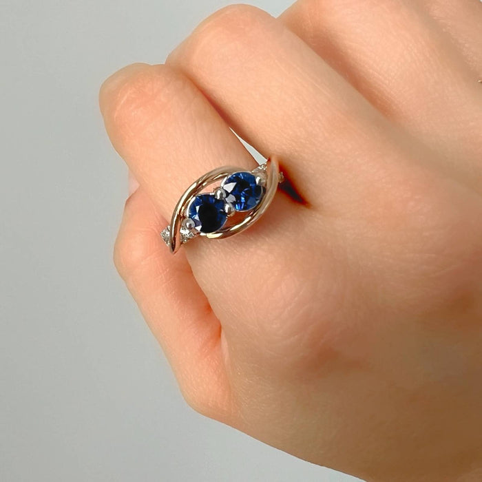 Ever Us Diamond Blue Sapphire Diamond Ring 14K Gold