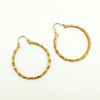 18k Yellow Gold Bamboo Hoop Earrings