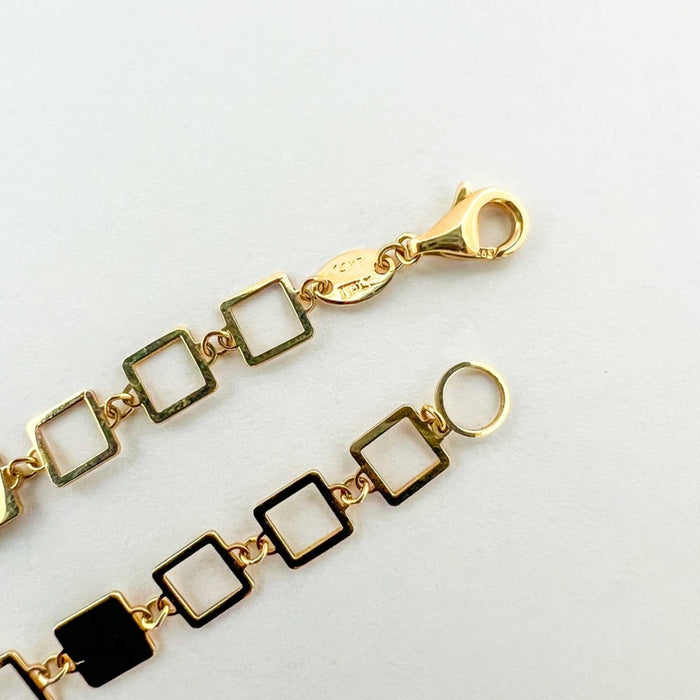 Open Square Link Necklace 14K Yellow Gold