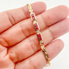 Vintage Ruby and Diamond Bracelet 14k Yellow Gold