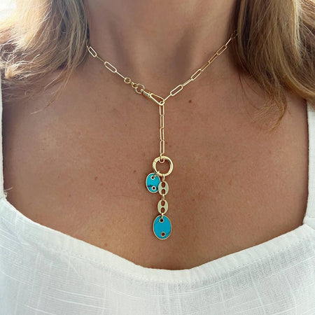 Turquoise necklace 14k gold 