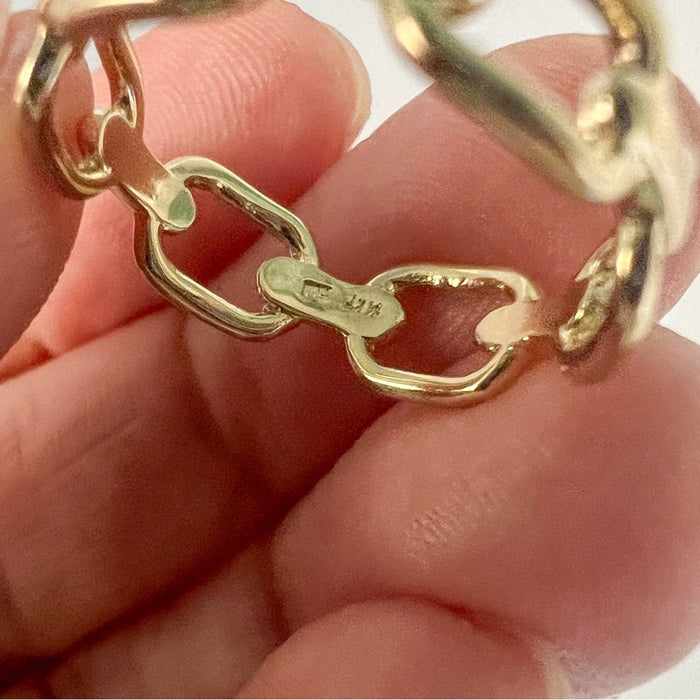 14K Yellow Gold Wide Chain Link Band Ring