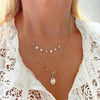 14K Yellow Gold Mother Of Pearl Disc Necklace