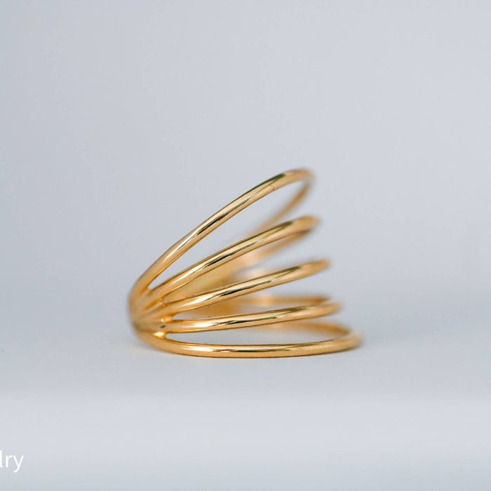 14K Yellow Gold Five Wire Band Ring