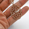 14K Rose Gold Diamond Flower Lace Pendant Necklace