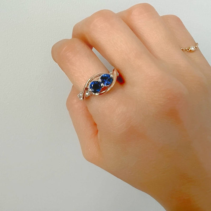 Ever Us Diamond Blue Sapphire Diamond Ring 14K Gold