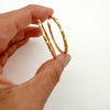 18k Yellow Gold Bamboo Hoop Earrings