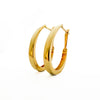 Vintage 14K Yellow Gold Polished Omega Back Square Oval Hoop Earrings