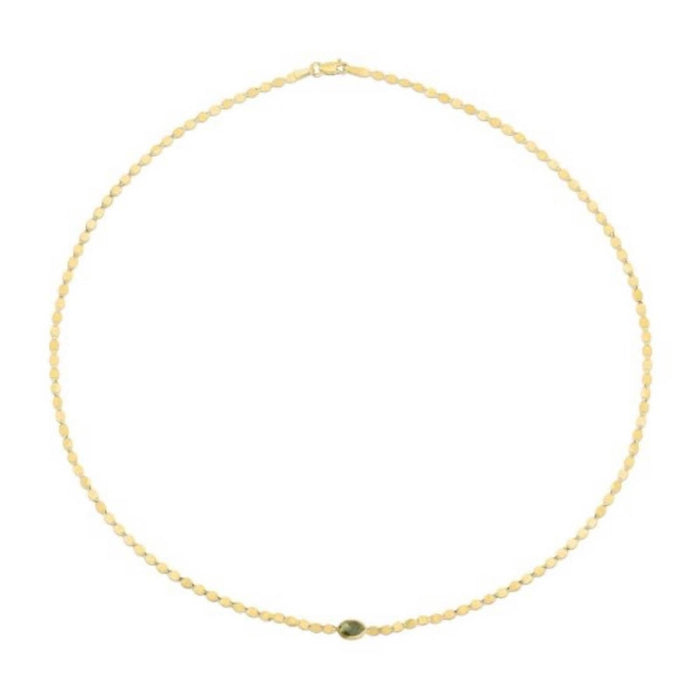 14K Yellow Gold Gemstone Mirror Necklace