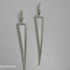 18K White Gold Triangular Dangle Earrings