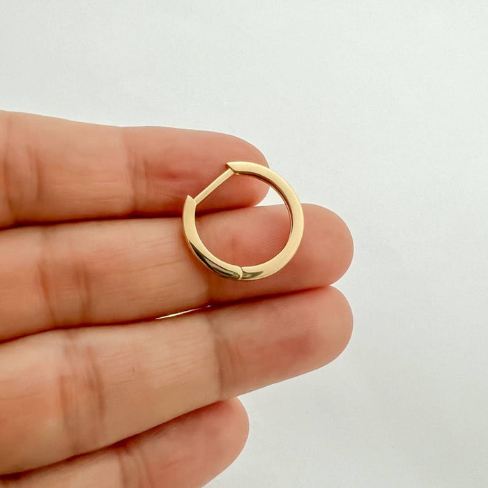 Solid Italian 14K Yellow Gold Hoops Earrings 18mm