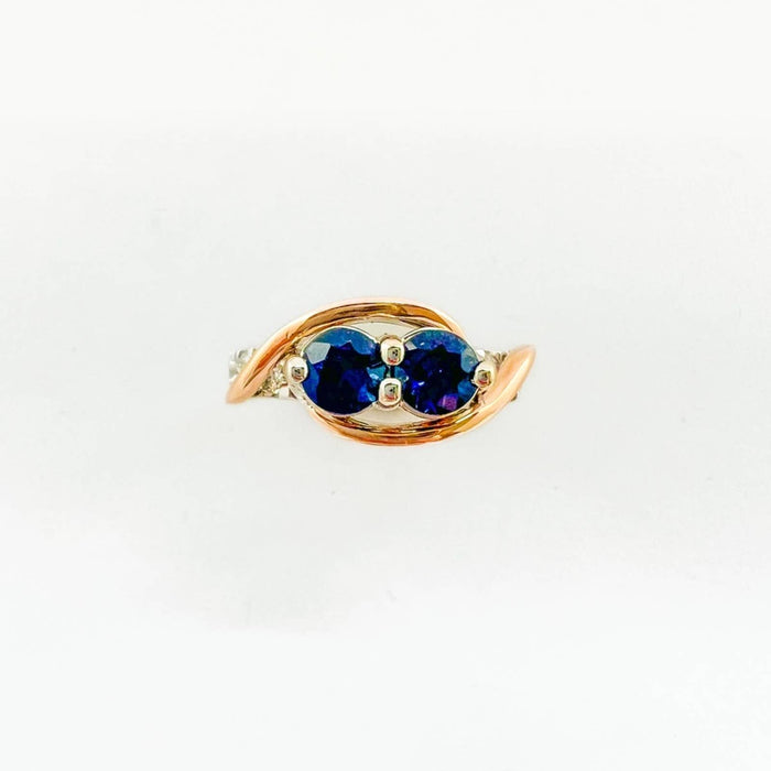 Ever Us Diamond Blue Sapphire Diamond Ring 14K Gold