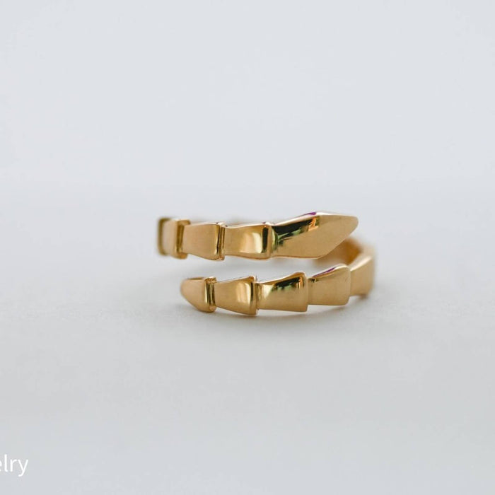 14k  Yellow Gold Serpentine Bypass Ring