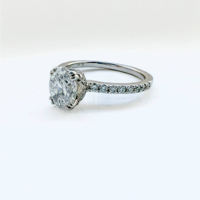 Oval Diamond Engagement Ring in 14K White Gold