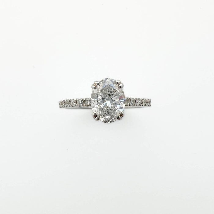 Oval Diamond Engagement Ring in 14K White Gold