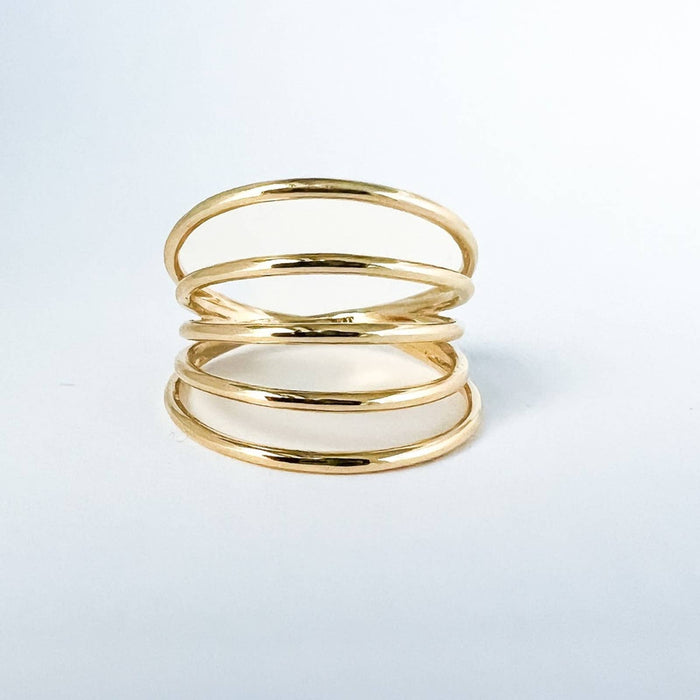 14K Yellow Gold Five Wire Band Ring