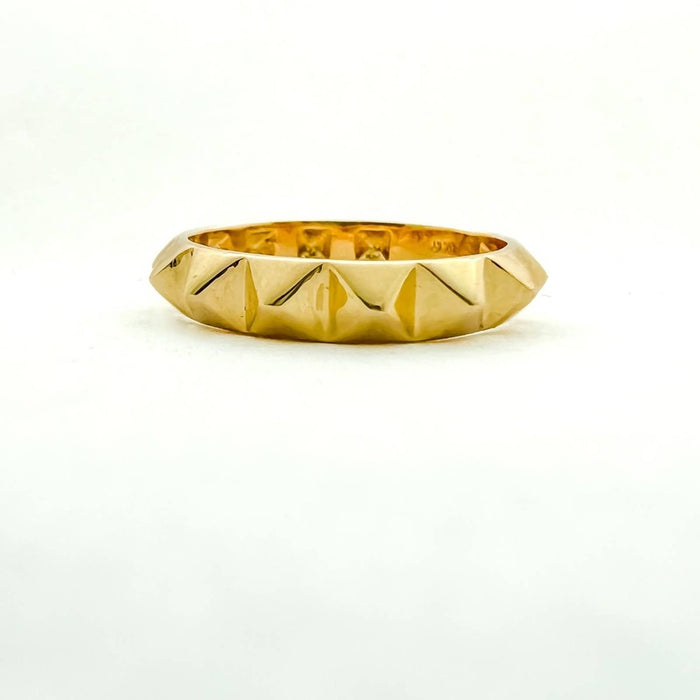 14k Yellow Gold Spike Pyramid Eternity Ring