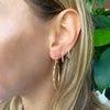 18k Yellow Gold Bamboo Hoop Earrings