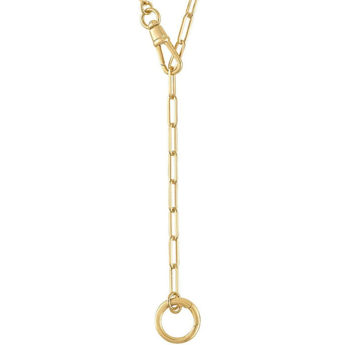 Charm Holder 14k Yellow Gold Paperclip Necklace