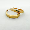 Vintage 14K Yellow Gold Polished Omega Back Square Oval Hoop Earrings