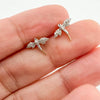 Diamond Dragonfly Stud Stud Earrings 14k gold 