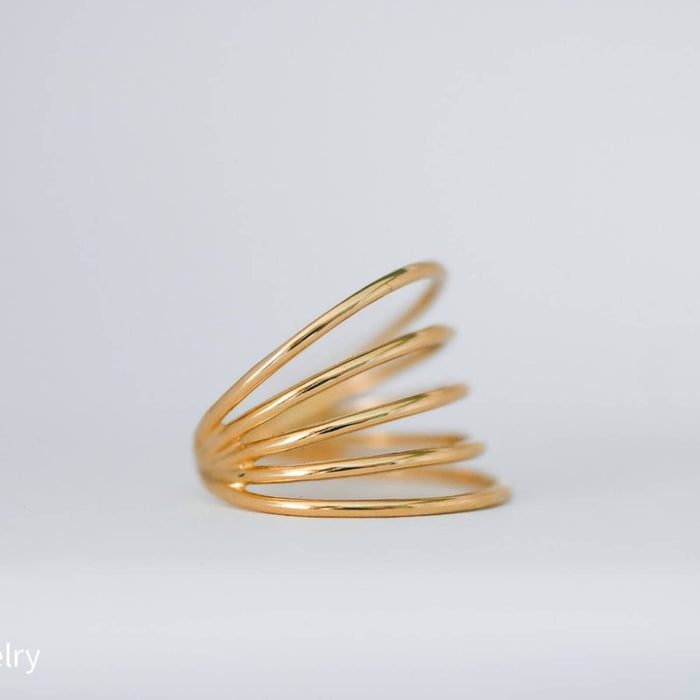 14K Yellow Gold Five Wire Band Ring