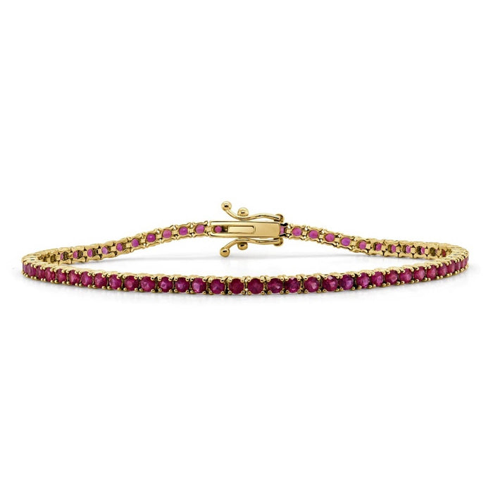 Ruby Tennis Bracelet 14K  Yellow Gold