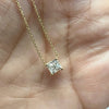 14k Yellow Gold Princess Cut Diamond Pendant Necklace