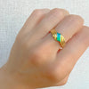 14k Yellow Gold Vintage Mosaic Opal Ring