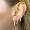 Puffed Hoops Earrings 14K Yellow Gold