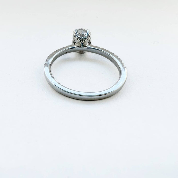 Oval Diamond Engagement Ring in 14K White Gold