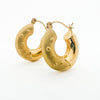 Puffed Hoops Earrings 14K Yellow Gold