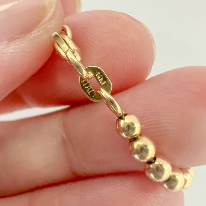 14K Yellow Gold Ball Bracelet