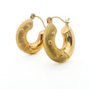 Puffed Hoops Earrings 14K Yellow Gold