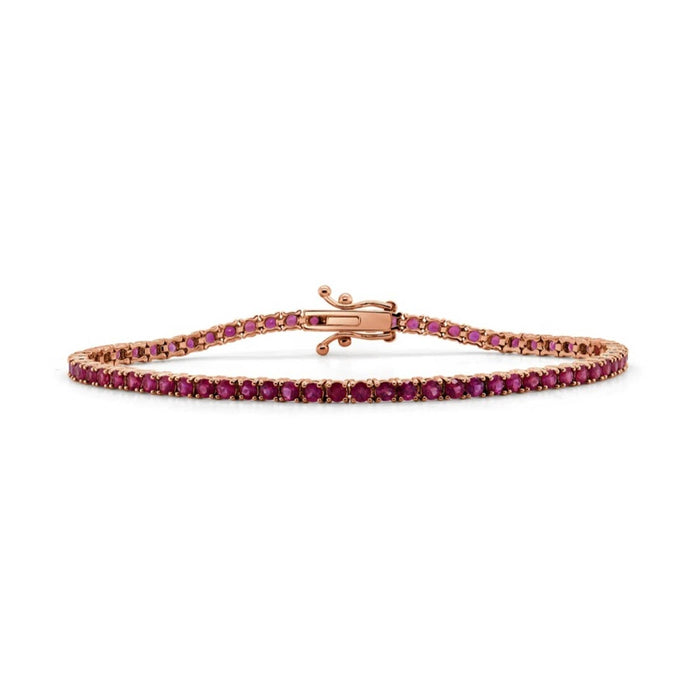 Ruby Tennis Bracelet 14K Rose Gold