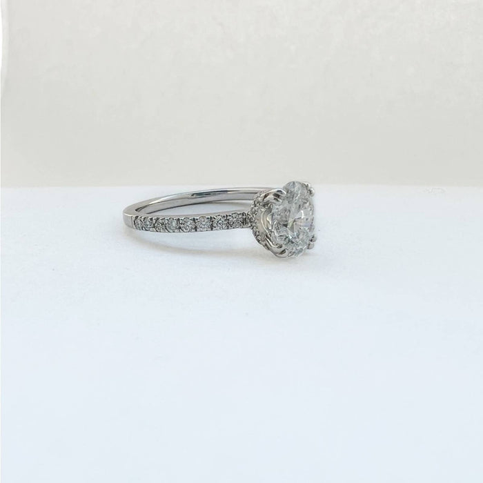 Oval Diamond Engagement Ring in 14K White Gold