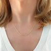 14k Yellow Gold Solid Square Bead Chain Necklace