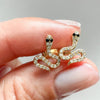 Diamond Snake Stud Earrings 14K gold 