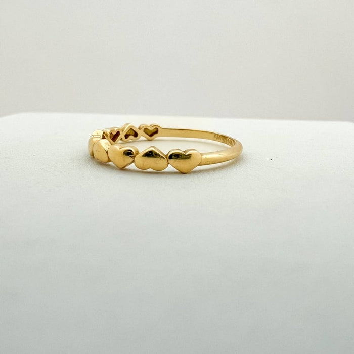 14k Yellow Gold Puffed Heart Band Ring