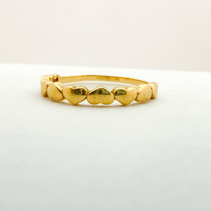 14k Yellow Gold Puffed Heart Band Ring