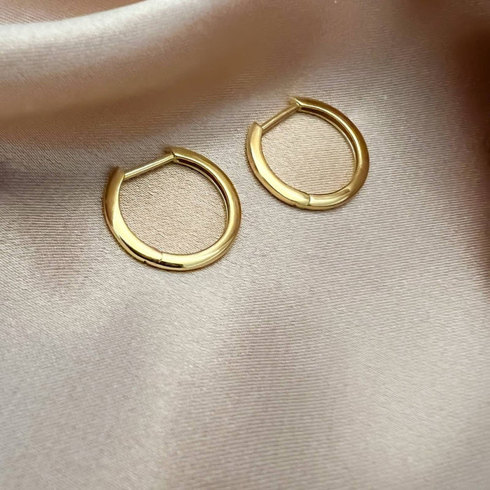 Solid Italian 14K Yellow Gold Hoops Earrings 18mm